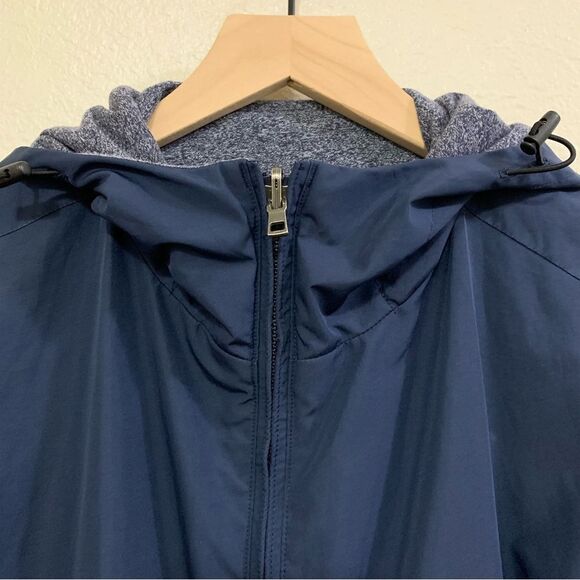 JACKET REVERSIBLE UNISEX SMALL NAVY BLUE RAIN COAT / FLEECE JACKET NO TAGS. - Picture 4 of 16